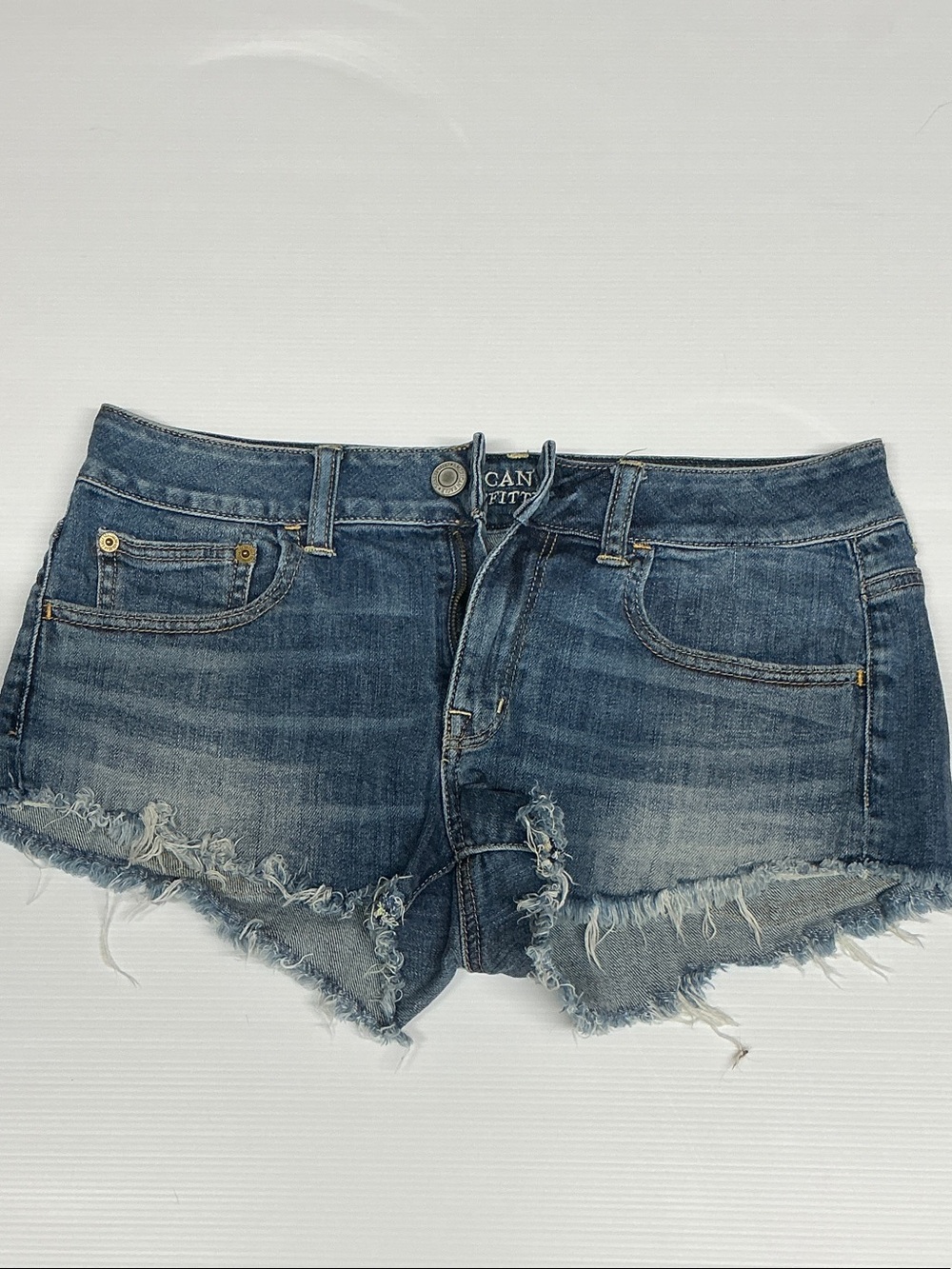 American Eagle Outfitters Faded Blue Distressed Denim Shorts